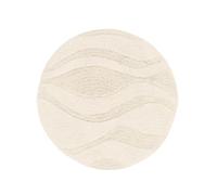 RugVista Breeze Tapis de Bain Moderne, Ø 70 cm, Rond, Poil Court, Lavable en Machine jusqu'à 30°, Salle de Bain, Toilette, Antidérapant, Blanc
