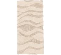 RugVista Breeze Tapis de Bain Moderne, 50x100 cm, Rectangulaire, Poil Court, Lavable en Machine jusqu'à 30°, Salle de Bain, Toilette, Antidérapant, Blanc crème Beige