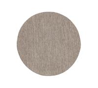 RugVista Cameron, Tapis intérieur et extérieur, Ø 100 cm, Rond, Poil Moyen, Couloir, Porch, Lavage à la Main Seulement, Résistant aux UV, Marron