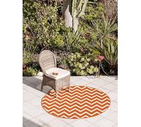 RugVista Capri, Tapis d'intérieur et d'extérieur, Rond, O 150 cm, Tapis d'extérieur, résistant aux UV, Hydrofuge, hypoallergénique, Balcon, Cour, Jardin et terrasse, Rouille