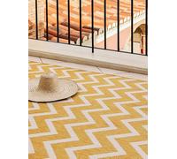 RugVista Capri, Tapis d'intérieur et d'extérieur, Tapis de Couloir, 80 x 300 cm, Tapis d'extérieur, résistant aux UV, Hydrofuge, hypoallergénique, Balcon, Cour, Jardin et terrasse, Jaune