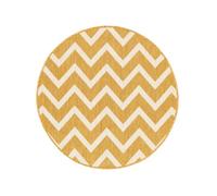 RugVista Capri Tapis intérieur et extérieur Moderne, Ø 100 cm, Rond, Poil Court, Lavage à la Main, Salon, Chambre, Patio, Balcon, Terrasse, Jardin, Cour, Résiste à l'eau et aux UV, Jaune