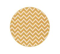 RugVista Capri, Tapis intérieur et extérieur, Modernes, Ø 150 cm, Rond, Poil Ras, Cuisine, Couloir, Porch, Lavage à la Main Seulement, Résistant aux UV, Jaune