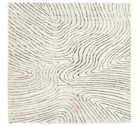RugVista Chaima Tapis Moderne, 240x240 cm, Carré, Poil Moyen, Nettoyage à Sec, Salon, Salle de séjour, Chambre, Salle à Manger, Blanc crème/Noir
