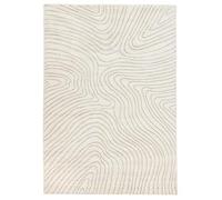 RugVista Chaima, Tapis, Modernes, 160 x 230 cm, Rectangulaire, Poil Moyen, Salle de séjour, à Manger, Chambre, Nettoyage Sec Seulement, Oeko_tex_100, Blanc crème/Beige