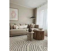 RugVista Chaima, Tapis, Tapis Modernes, 200 x 300 cm, Rectangulaire, Poil Moyen, Nettoyage à Sec Seulement, Oeko_tex_100, Blanc crème/Noir