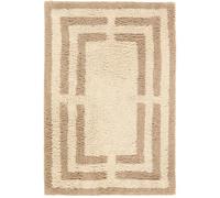 RugVista Chateau, Tapis de Bain, Modernes, 90 x 60 cm, Rectangulaire, Poil Moyen, Lavage en Machine, Natural/Beige
