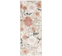 RugVista Cherri, Tapis d'intérieur et d'extérieur, à 80 x 200 cm, résistant aux UV, résistant à l'eau, adapté aux Personnes allergiques, idéal pour Balcon, Cour, Jardin et terrasse, Beige/Rose