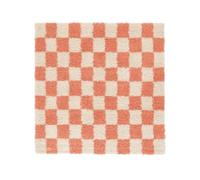 RugVista Chessie Tapis Moderne, 200x200 cm, Carré, Poil Long, Nettoyage à Sec, Salon, Salle de séjour, Chambre, Salle à Manger, Coral/Off Blanc