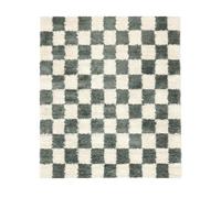 RugVista Chessie Tapis Moderne, 200x200 cm, Carré, Poil Long, Nettoyage à Sec, Salon, Salle de séjour, Chambre, Salle à Manger, Vert/Off Blanc