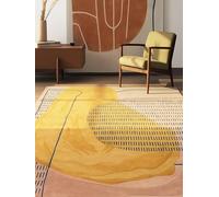 RugVista City Pear, Tapis, Tapis Modernes, 200 x 300 cm, Rectangulaire, Poil Moyen, Salle de séjour, Chambre, Nettoyage à Sec Seulement, Certifié Care & Fair, Terracotta/Jaune