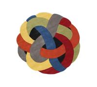 RugVista Colorful Knot Tapis pour Chambre d'enfant, Ø 200 cm, Rond, Poil Moyen, Nettoyage à Sec, Chambre pour Jeunes et bébés, Pas de substances nocives, Multicolore
