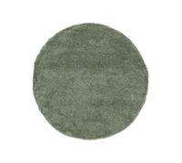 RugVista Comfy Tapis Tapis à Poils Longs/Shaggy, Ø 250 cm, Rond, Poil Moyen, Nettoyage à Sec, Chambre pour Jeunes et bébés, Pas de substances nocives, Vert