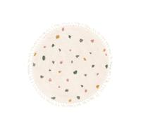 RugVista Confetti, Tapis pour Enfants, Shaggy/Handloom, Ø 100 cm, Rond, Poil Moyen, Chambre d'enfant, Nettoyage à Sec Seulement, sans Produits Chimiques Dangereux, Off Blanc