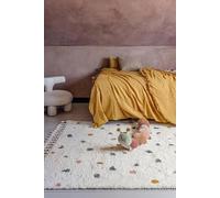 RugVista Confetti Tapis Tapis à Poils Longs/Shaggy, 100x160 cm, Rectangulaire, Poil Moyen, Nettoyage à Sec, Chambre pour Jeunes et bébés, Pas de substances nocives, Off Blanc