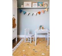 RugVista Confetti Tapis Tapis à Poils Longs/Shaggy, 140x200 cm, Rectangulaire, Poil Moyen, Nettoyage à Sec, Chambre pour Jeunes et bébés, Pas de substances nocives, Jaune