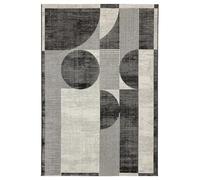 RugVista Deco, Tapis, Modernes, 200 x 300 cm, Rectangulaire, Poil Ras, Salle de séjour, à Manger, Chambre, Nettoyage Sec Seulement, Oeko_tex_100, Noir/Off Blanc