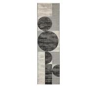RugVista Deco, Tapis, Modernes, 80 x 300 cm, Rectangulaire, Poil Ras, Salle de séjour, à Manger, Chambre, Couloir, Nettoyage Sec Seulement, Oeko_tex_100, Noir/Off Blanc