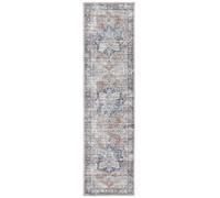 RugVista Dhabi Oriental, Tapis, Tapis Modernes, 300 x 80 cm, Rectangulaire, Poil Ras, Salle de séjour, Chambre, Cuisine, Couloir, Lavage en Machine, Oeko_tex_100, Terracotta/Bleu