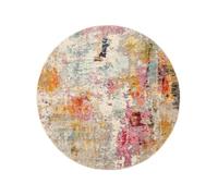 RugVista Fiona Tapis Moderne, Ø 150 cm, Rond, Poil Moyen, Nettoyage à Sec, Salon, Salle de séjour, Chambre, Salle à Manger, Multicolore