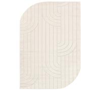 RugVista Flowie Tapis Moderne, 140x200 cm, Forme irrégulière, Poil Moyen, Nettoyage à Sec, Salon, Salle de séjour, Chambre, Salle à Manger, Blanc