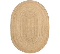 RugVista Frida Oval, Tapis, Modernes, 160 x 230 cm, Rectangulaire, Poil Ras, Salle de séjour, à Manger, Chambre, Cuisine, Nettoyage Sec Seulement, Certifié Care & Fair, Beige