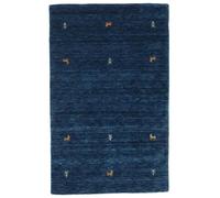 RugVista Gabbeh Loom Two Lines Tapis gabbeh Oriental, 100x160 cm, Rectangulaire, Poil Moyen, Nettoyage à Sec, Salon, Salle de séjour, Chambre, Salle à Manger, Fabriqué à la Main, Foncé Bleu