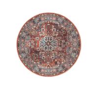 RugVista Galaxy Oriental Tapis Moderne, Ø 160 cm, Rond, Poil Court, Lavable en Machine jusqu'à 30°, Salon, Salle de séjour, Chambre, Salle à Manger, Cuisine, Résiste à l'eau, Rouille/Bleu