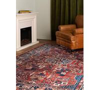 RugVista Galaxy Oriental Tapis Moderne, 200x300 cm, Rectangulaire, Poil Court, Lavable en Machine jusqu'à 30°, Salon, Salle de séjour, Chambre, Salle à Manger, Cuisine, Résiste à l'eau, Rouille/Bleu