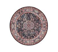 RugVista Galaxy Oriental, Tapis, Tapis Modernes, Ø 160 cm, Rond, Poil Ras, Salle de séjour, Chambre, Cuisine, Lavage en Machine, Oeko_tex_100, Bleu/Noir