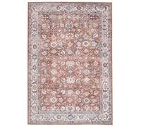 RugVista Galore Oriental, Tapis, Modernes, 160 x 230 cm, Rectangulaire, Poil Ras, Salle de séjour, Chambre, Lavage en Machine, Terracotta/Beige