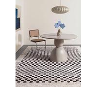 RugVista Gambit, Tapis, Tapis Modernes, 140 x 200 cm, Rectangulaire, Poil Moyen, Nettoyage à Sec Seulement, Oeko_tex_100, Blanc crème/Noir