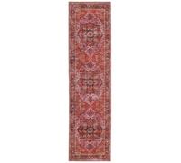 RugVista Georgia Oriental Tapis Moderne, 80x300 cm, Coureur, Poil Court, Lavable en Machine 30°, Salon, Salle de séjour, Chambre, Salle à Manger, Couloir, Cuisine, Résiste à l'eau, Rouge/Rose