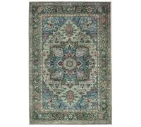 RugVista Georgia Oriental, Tapis, Tapis Modernes, 120 x 180 cm, Rectangulaire, Poil Ras, Salle de séjour, Chambre, Cuisine, Lavage en Machine, Oeko_tex_100, Vert/Multi