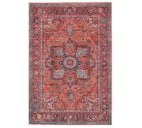 RugVista Georgia Oriental, Tapis, Tapis Modernes, 160 x 230 cm, Rectangulaire, Poil Ras, Salle de séjour, Chambre, Lavage en Machine, Oeko_tex_100, Rouge/Bleu