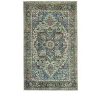 RugVista Georgia Oriental, Tapis, Tapis Modernes, 160 x 230 cm, Rectangulaire, Poil Ras, Salle de séjour, Chambre, Cuisine, Lavage en Machine, Oeko_tex_100, Vert/Multi