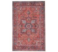 RugVista Georgia Oriental, Tapis, Tapis Modernes, 200 x 300 cm, Rectangulaire, Poil Ras, Salle de séjour, Chambre, Lavage en Machine, Oeko_tex_100, Rouge/Bleu