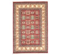 RugVista Kazak Simav Tapis Ziegler/Kazak Oriental, 140x200 cm, Rectangulaire, Poil Moyen, Nettoyage à Sec, Salon, Salle de séjour, Chambre, Salle à Manger, Rouge/Beige