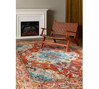 RugVista Leia Tapis intérieur et extérieur Moderne, 160x230 cm, Rectangulaire, Poil Moyen, Nettoyage à Sec, Salon, Chambre, Patio, Balcon, Terrasse, Jardin, Cour, Résiste à l'eau et aux UV, Orange