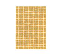 RugVista Linn, Tapis de Bain, Modernes, 90 x 60 cm, Rectangulaire, Poil Ras, Salle séjour, Chambre, Couloir, Lavage en Machine, Jaune/Blanc