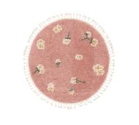 RugVista Linnea, Tapis pour Enfants, Shaggy/Handloom, Ø 100 cm, Rond, Poil Moyen, Salle de séjour, Chambre d'enfant, Chambre, Couloir, Nettoyage à Sec Seulement, sans Produits Chimiques Dangereux, R