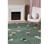 RugVista Linnea Tapis Tapis à Poils Longs/Shaggy, 100x160 cm, Rectangulaire, Poil Moyen, Nettoyage à Sec, Chambre pour Jeunes et bébés, Pas de substances nocives, Vert