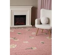 RugVista Linnea Tapis Tapis à Poils Longs/Shaggy, 140x200 cm, Rectangulaire, Poil Moyen, Nettoyage à Sec, Chambre pour Jeunes et bébés, Pas de substances nocives, Rose