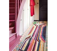 RugVista Markiz Tapis, 80 x 250 cm, Multi/Rose | Berber / Morocco, Rectangulaire, Poil moyen, Nettoyage à sec seulement, Oeko-Tex 100, Salle de séjour, Chambre, Cuisine