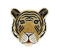 RugVista Me Tiger Tapis pour Chambre d'enfant, 100x100 cm, Forme irrégulière, Poil Moyen, Nettoyage à Sec, Chambre pour Jeunes et bébés, Pas de substances nocives, Jaune Moutarde