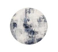 RugVista Mila Tapis Moderne, Ø 200 cm, Rond, Poil Moyen, Nettoyage à Sec, Salon, Salle de séjour, Chambre, Salle à Manger, Bleu/Gris