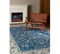 RugVista, Nain Florentine, Fait à la Machine, Tapis, Tapis Oriental, Pile Moyenne, 200 x 300 cm, Rectangle, Oeko-Tex Standard 100, Polyester, Couloir, Chambre, Cuisine, Salon, Bleu Clair