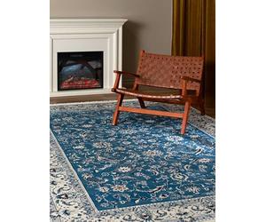 RugVista Nain Florentine Tapis, 160 x 230 cm, Clair Bleu | Orientaux, Moyen-Orient, Persan traditionnel, Naïn, Rectangulaire, Poil moyen, Nettoyage à sec seulement, Oeko-Tex 100