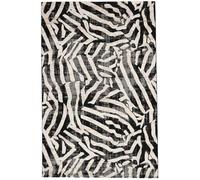 RugVista Nalori Tapis Moderne, 200x300 cm, Rectangulaire, Poil Moyen, Nettoyage à Sec, Salon, Salle de séjour, Chambre, Salle à Manger, Noir/Beige
