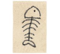 RugVista Neptun, Tapis de Bain, Modernes, 80 x 50 cm, Rectangulaire, Poil Moyen, Lavage en Machine, Natural/Noir